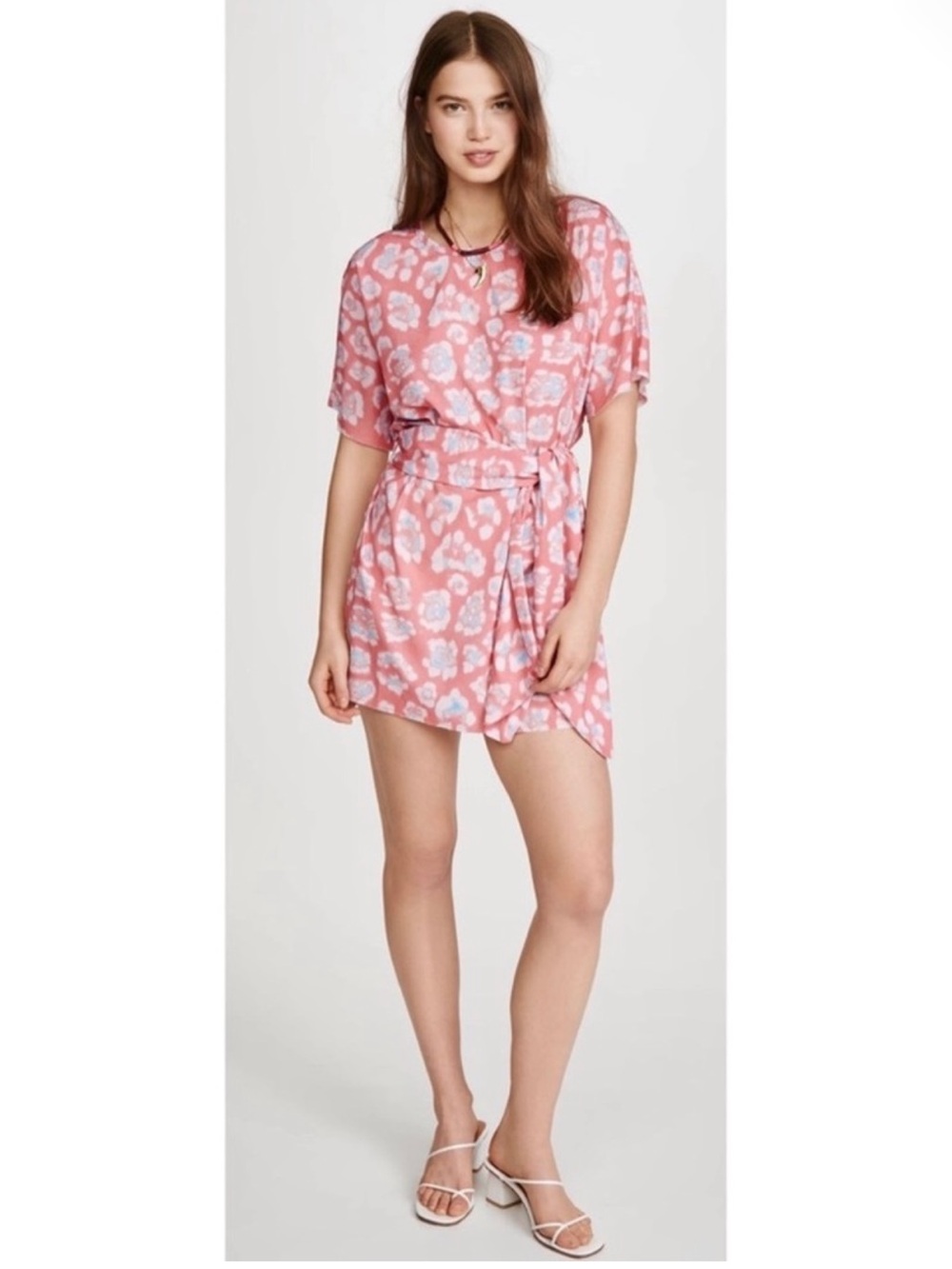 NEW BAJA EAST PINK ANIMAL PRINT T-SHIRT MINI DRESS - Picture 7 of 7